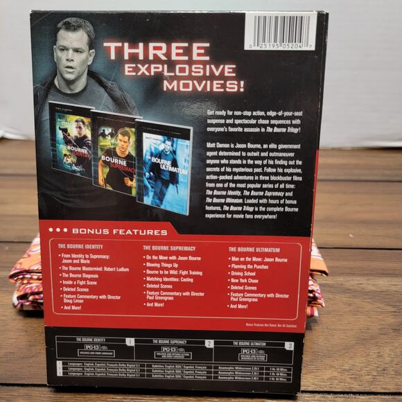 Set of 3 DVDs The Bourne Trilogy: Identity, Supremacy, Ultimatum - Picture 3 of 5